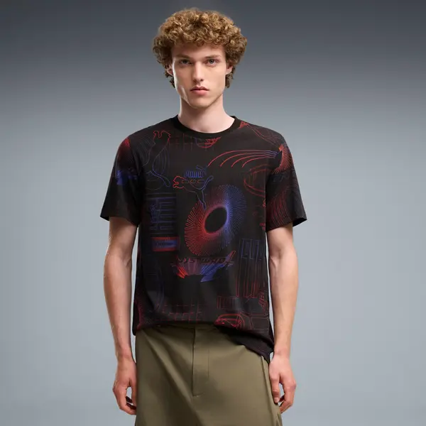 PUMA PUMA Essentials Printed Graphic Tee Men, Clothing, Black, S