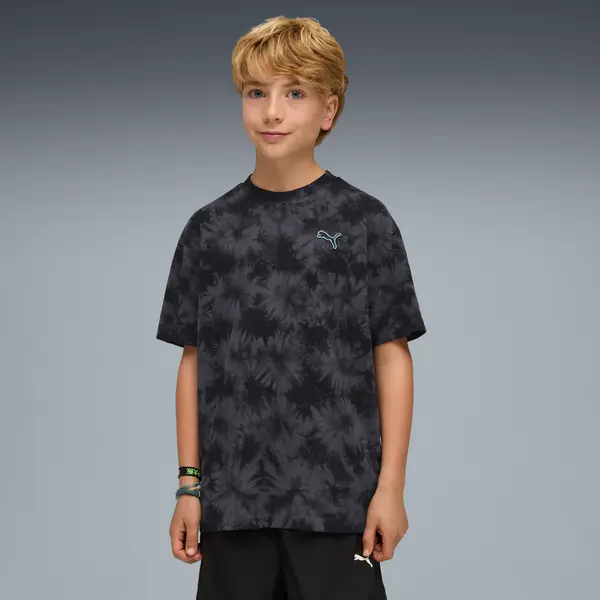 PUMA PUMA Essentials Relaxed Tie-Dye Tee Youth, Clothing, Black, 15-16Y
