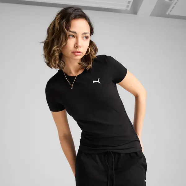PUMA PUMA Essentials Slim Tee Women, Clothing, Black, S