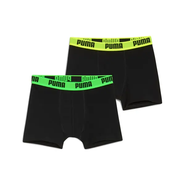 PUMA PUMA Everyday Basic Boxers Youth (2-pack), Clothing, Black/Various Logo Colors, 8