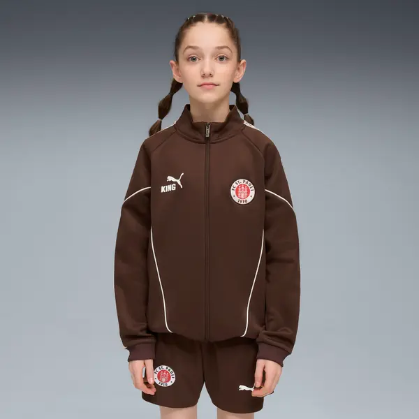 PUMA PUMA FC St. Pauli KING Anthem Jacket Youth, Clothing, Espresso Brown/White, 15-16Y