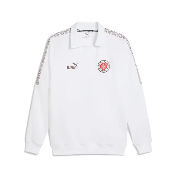PUMA PUMA FC St. Pauli KING Drill Top Men, Sport, White/Espresso Brown, XXS