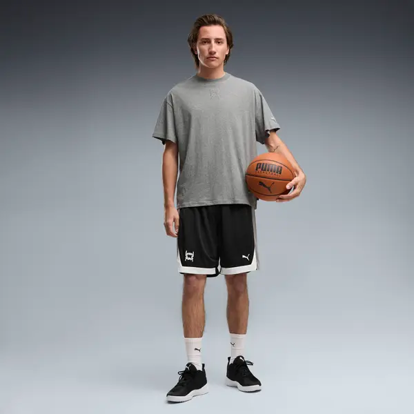 PUMA PUMA Fundamentals Mesh 8" Basketball Shorts, Clothing, Black, S