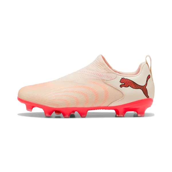 PUMA PUMA FUTURE 9 MATCH FG/AG Laceless Football Boots Youth, Shoes, Sugared Almond/White/Ultra Red, 29