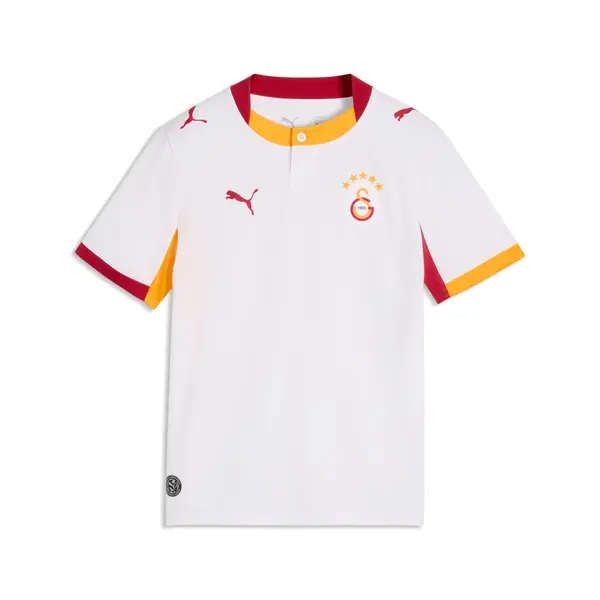 PUMA PUMA Galatasaray S.K. Third Jersey Youth, Clothing, White/Dark Cherry/Summer Sunset, 15-16Y