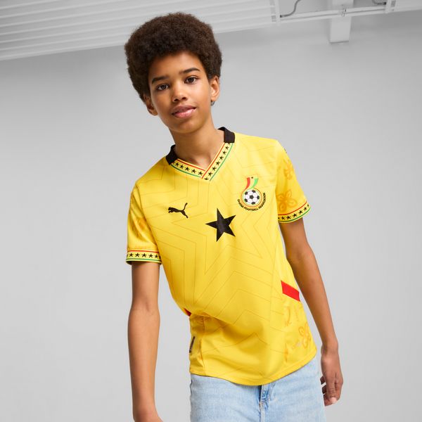 PUMA Puma Ghana 2025 Away Jersey Youth, Yellow, Size 9-10Y, Clothing