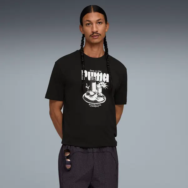 PUMA PUMA Graphic Relaxed Breakfast Tee Men, Clothing, Black, S