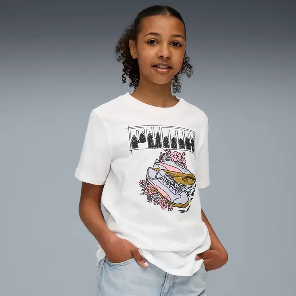 PUMA PUMA Graphic Sneaker Tee Youth, Clothing, White, 176