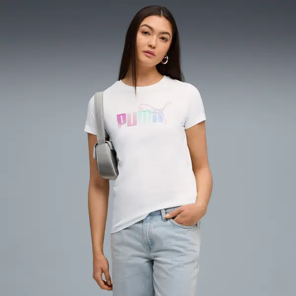 PUMA PUMA Graphic Stacked Tee Women, Clothing, White, S