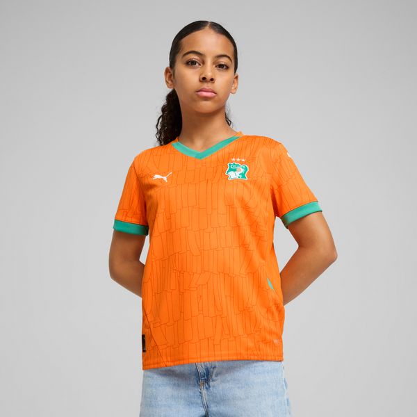 PUMA Puma Ivory Coast 2025 Home Jersey Youth, Orange, Size 9-10Y, Clothing