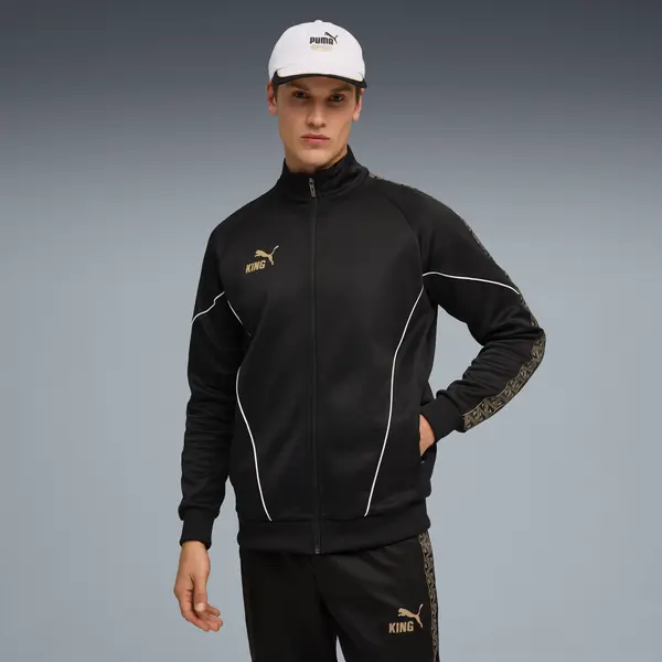 PUMA PUMA KING Anthem Football Jacket Men, Clothing, Black/Gold, S