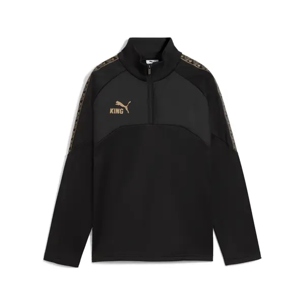 PUMA PUMA KING Football Training Winter Quarter-Zip Top Youth, Clothing, Black/Gold, 15-16Y