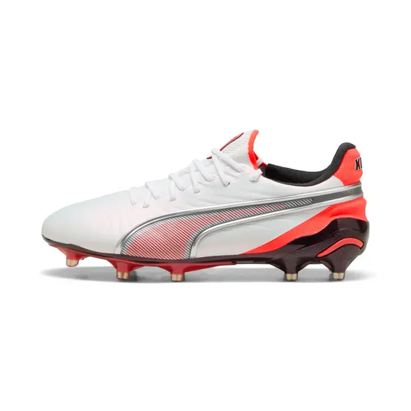 PUMA PUMA KING ULTIMATE FG/AG Football Boots Women, Shoes, White/Silver/Glowing Red, 37