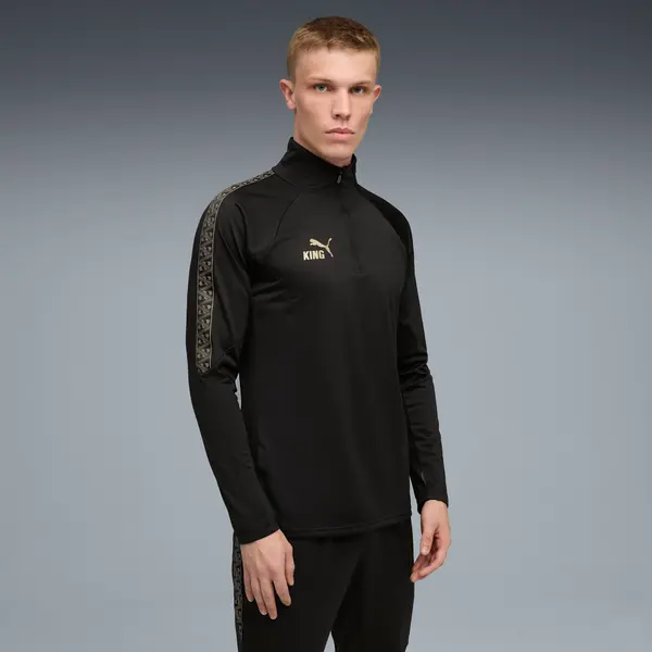 PUMA PUMA KINGtouch Football Quarter-Zip Top Men, Clothing, Black/Gold, S