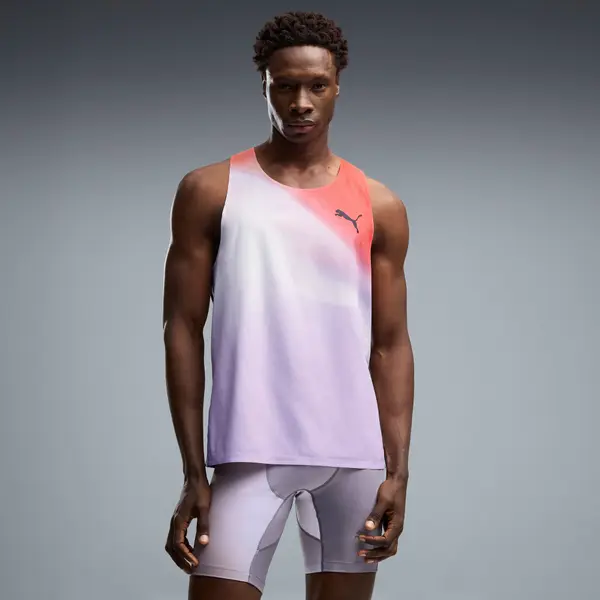 PUMA PUMA Lightspeed ULTRAWEAVE Graphic Running Singlet Men, Clothing, Inky Depths, S