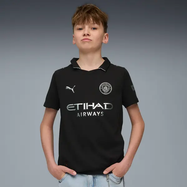 PUMA PUMA Manchester City 25/26 Away Jersey Youth, Clothing, Black, 15-16Y