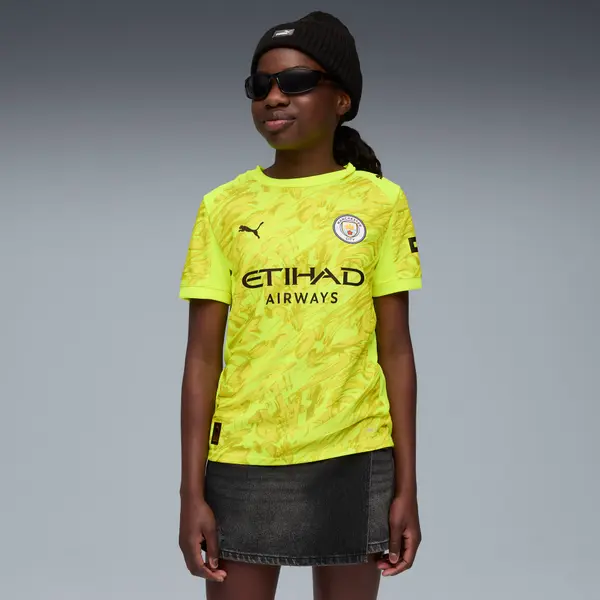 PUMA PUMA Manchester City 25/26 Goalkeeper Jersey Youth, Clothing, Yellow Alert, 15-16Y