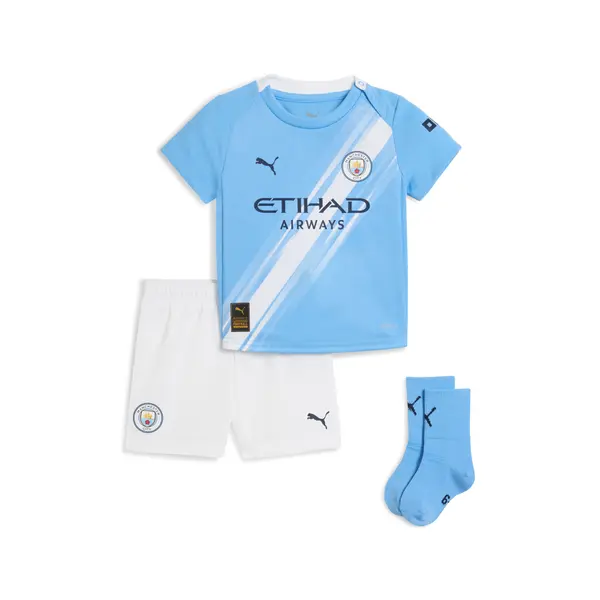 PUMA PUMA Manchester City 25/26 Home Babykit Toddler, Clothing, Light Blue/White, 4-6M