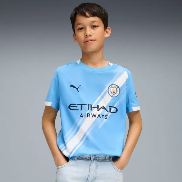 PUMA PUMA Manchester City 25/26 Home Jersey Youth, Clothing, Light Blue/White, 15-16Y