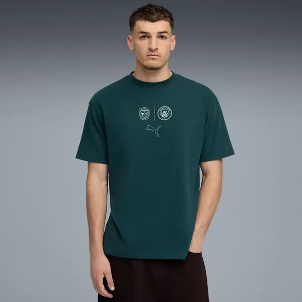 PUMA PUMA Manchester City FtblStatement Cellerator Tee Unisex, Clothing, Green Terrain, S