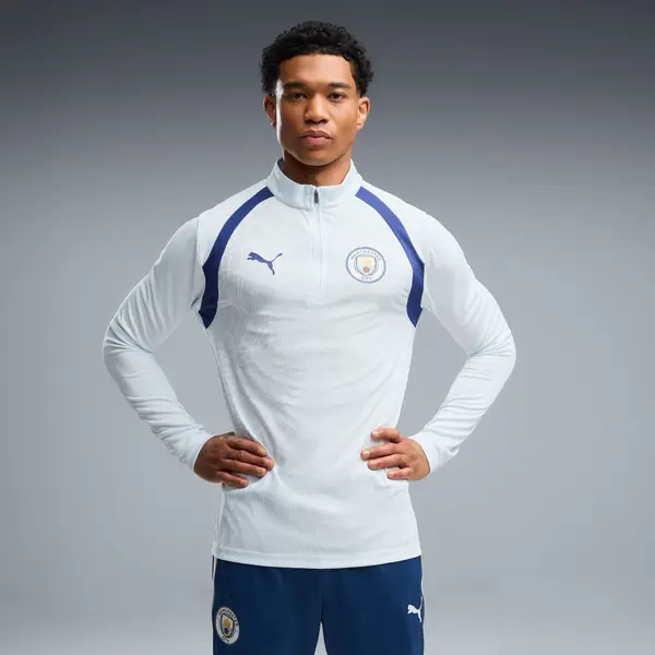 PUMA PUMA Manchester City Quarter-Zip Slim Training Top Men, Men, Dewdrop/Blue Jewel, S