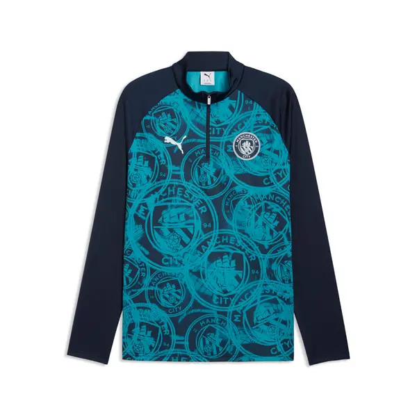 PUMA PUMA Manchester City Warmup Quarter-Zip Top Men, Football, Deep Navy/Tropical Blue, S