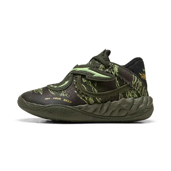 PUMA PUMA MB.05 Camo Mid Basketball Shoes Kids, Shoes, Dark Olive/Fizzy Light/Black, 27.5