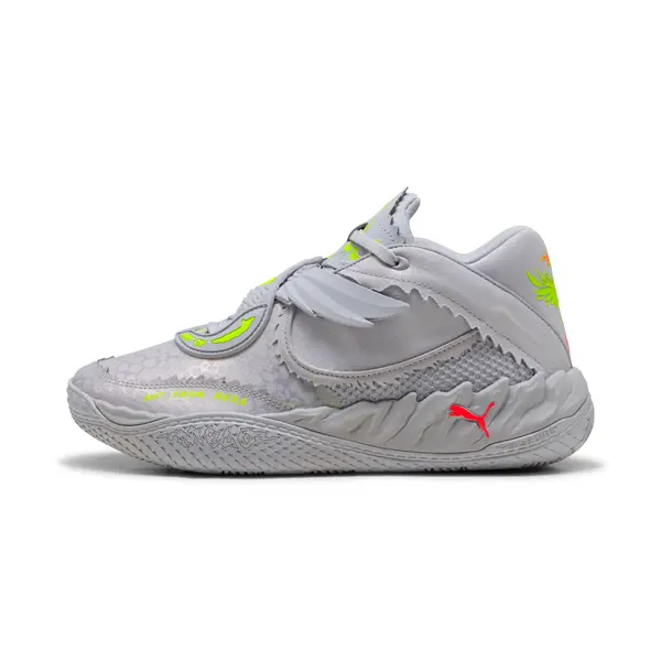 PUMA PUMA MB.05 Metallic Basketball Shoes Unisex, Shoes, Vibrant Silver/Yellow Alert/Glowing Red, 44