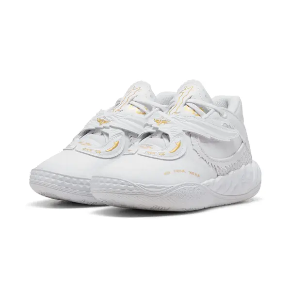 PUMA PUMA MB.05 Mist Basketball Shoes Kids, Shop, White/Gold, 27.5