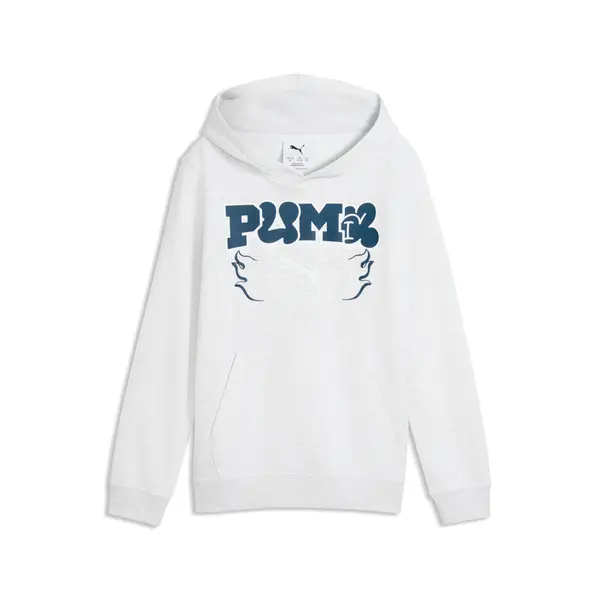 PUMA PUMA MID 90s Hoodie Youth, Shop, White Glow Heather, 15-16Y