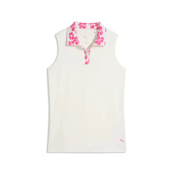 PUMA PUMA Modalon Sleeveless Golf Polo Women, Clothing, Warm White/Pink Opal, S