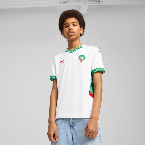 PUMA Puma Morocco 2025 Away Jersey Youth, White, Size 7-8Y, Clothing