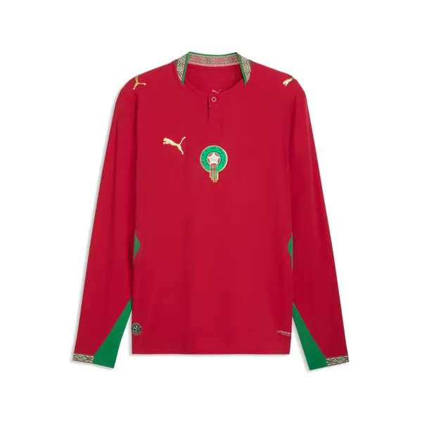 PUMA PUMA Morocco 2026 Authentic Home Long Sleeve Jersey Men, Performance, Fast Red/Victory Gold, S