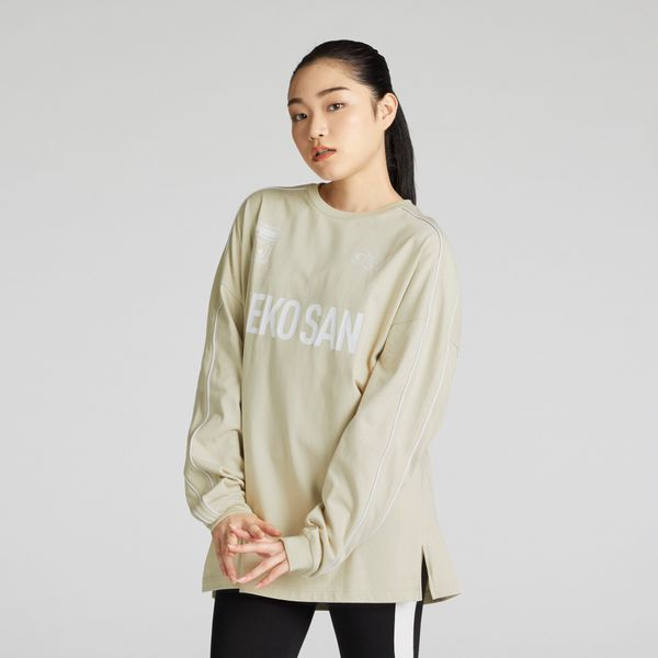 PUMA Puma NEKO Graphic Long Sleeve Tee Unisex, Beige, Size XXL, Clothing