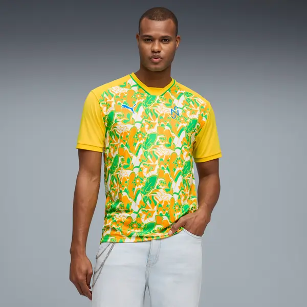 PUMA PUMA Neymar Jr. Brazil Passion Jersey Men, Clothing, White/Pelé Yellow/Green, S