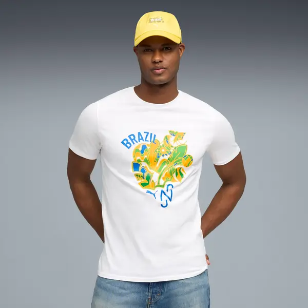 PUMA PUMA Neymar Jr. Brazil Passion Tee Men, Men, White/Pelé Yellow/Green, S