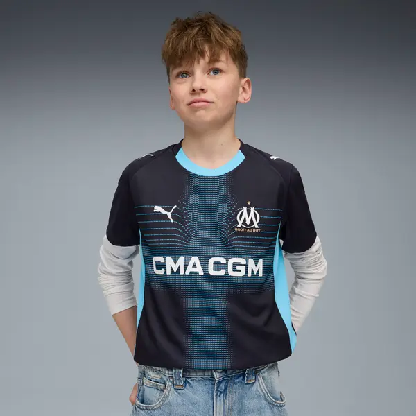 PUMA PUMA Olympique de Marseille 25/26 Away Jersey Youth, Clothing, Navy/Luminous Blue, 15-16Y