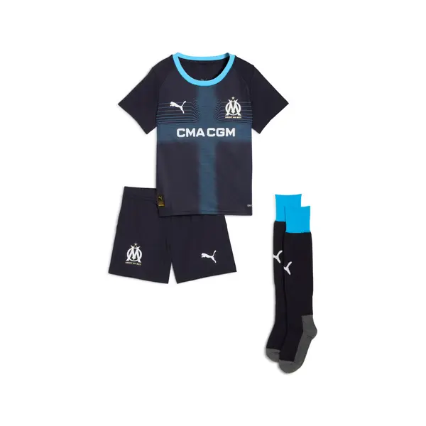 PUMA PUMA Olympique de Marseille 25/26 Away Minikit Kids, Clothing, Navy/Luminous Blue, 4-5Y