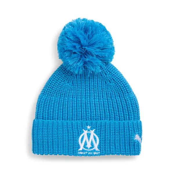 PUMA PUMA Olympique de Marseille Essentials Beanie Youth, Accessories, Azure/White, OSFA