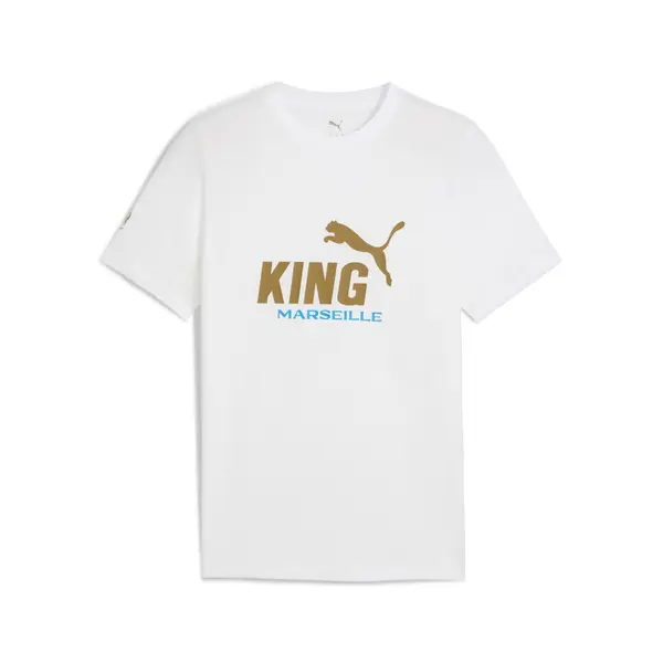 PUMA PUMA Olympique de Marseille KING Logo Tee Men, Sport, White/Gold, S