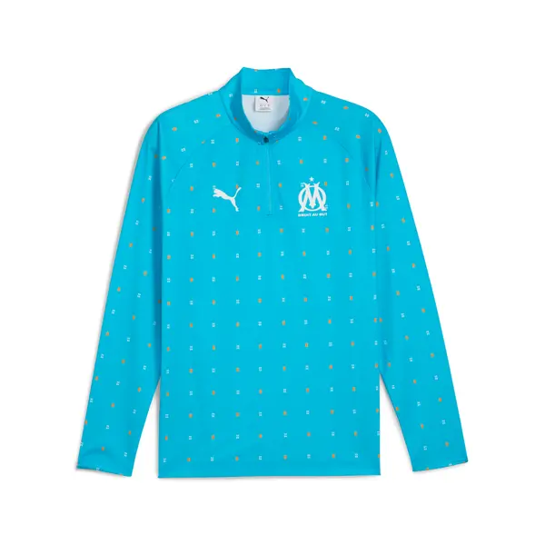 PUMA PUMA Olympique de Marseille Pre-match Quarter-Zip Top Men, Sport, Azure/White, S