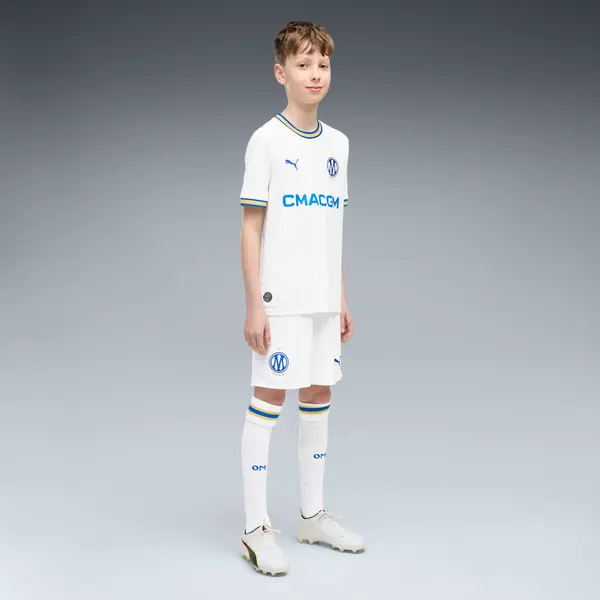 PUMA PUMA Olympique de Marseille Shorts Youth, Clothing, White/Royal, 15-16Y