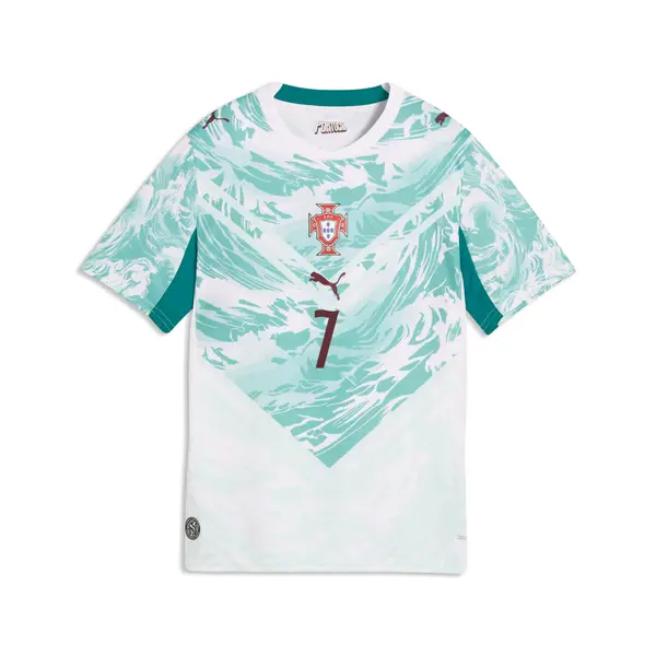 PUMA PUMA Portugal 2026 Away Player Jersey Youth, Football, White/Green Lagoon, 15-16Y