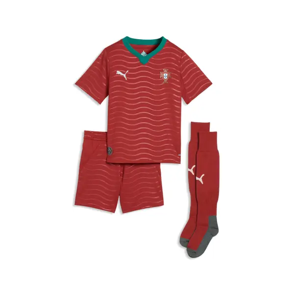 PUMA PUMA Portugal 2026 Home Mini Kit Kids, Shop, Club Red/Green Lagoon, 4-5Y