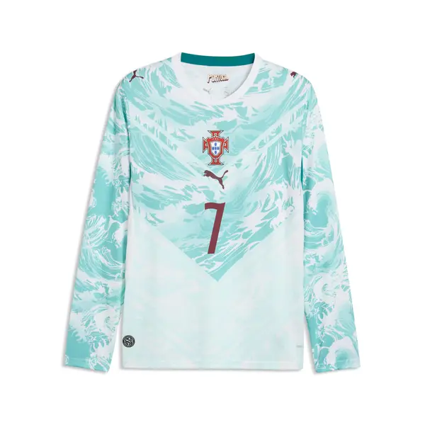 PUMA PUMA Portugal 2026 Long Sleeve Away Player Jersey Men, Football, White/Green Lagoon, S