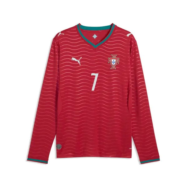 PUMA PUMA Portugal 2026 Long Sleeve Home Player Jersey Men, Football, Club Red/Green Lagoon, S