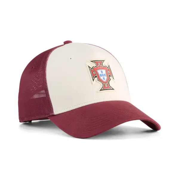 PUMA PUMA Portugal KING Trucker Cap, Football, Ruby Shimmer/Alpine Snow, OSFA