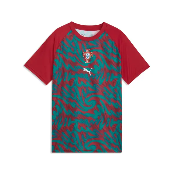 PUMA PUMA Portugal Warmup Jersey Youth, Football, Club Red/Green Lagoon, 15-16Y