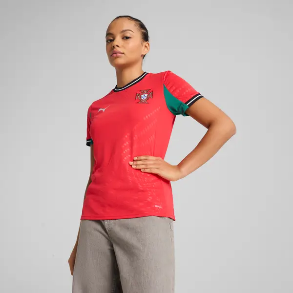 PUMA PUMA Portugal Women's Team 2025 Home Jersey Women, Clothing, Pure Red/Fresh Mint, L