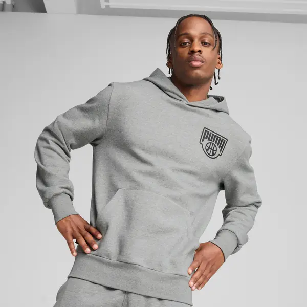 PUMA PUMA Posterize Basketball Hoodie Men, Clothing, Medium Gray Heather, S